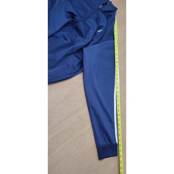 Adidas Track Jacket Mens XL Blue Striped Full Zip Pockets Three Stripe Logo - Picture 11 of 11